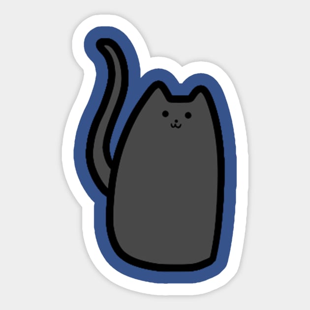 Dark Gray Cat Sticker by saradaboru